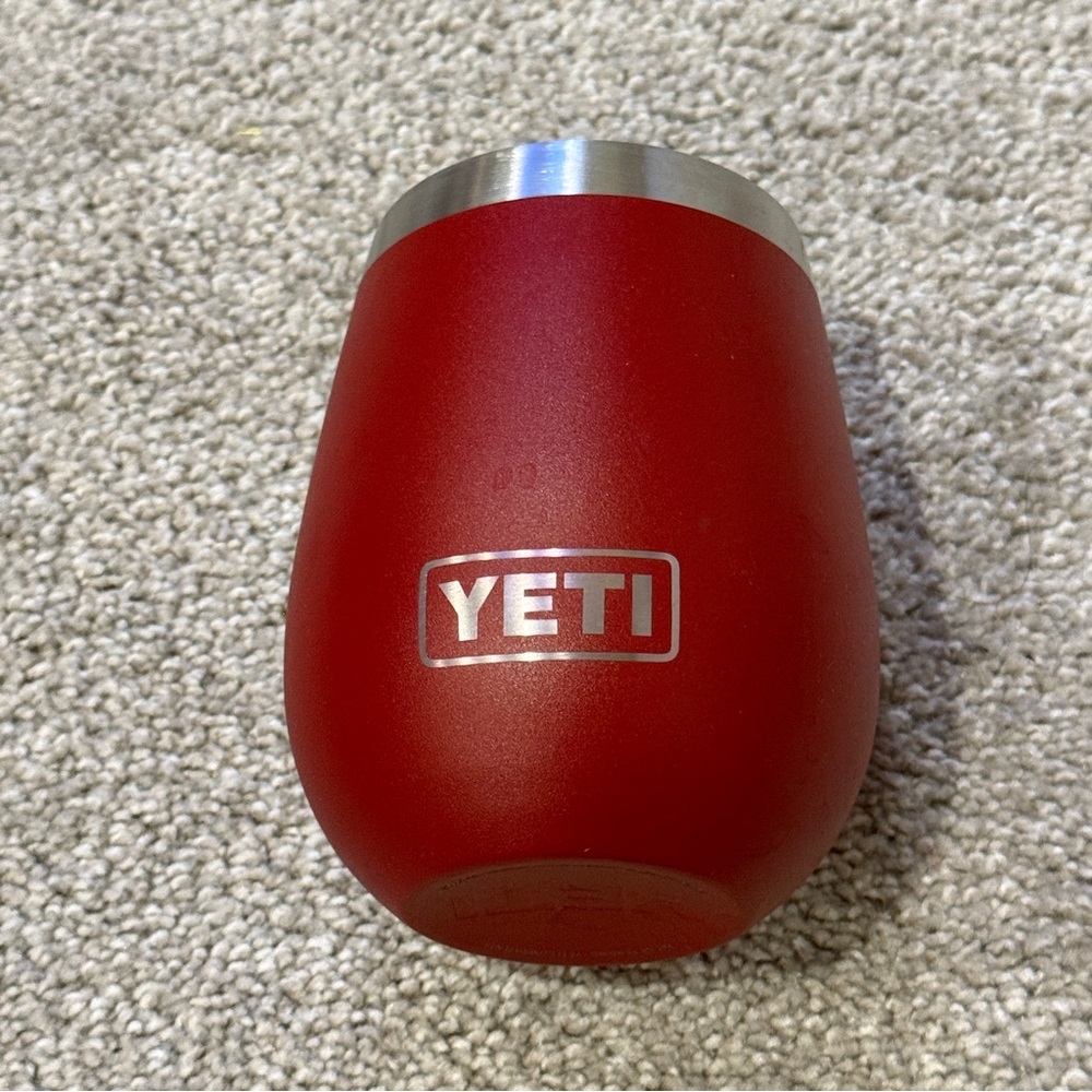 YETI Rambler 10 oz Red Wine Tumbler Stainless Steel Outdoors Party NO LID